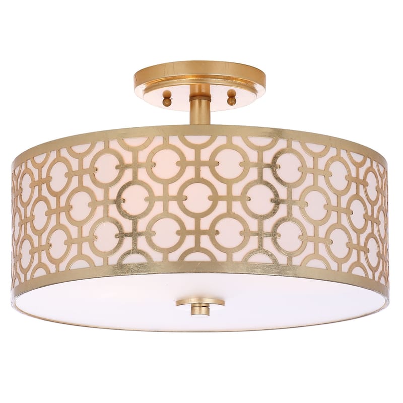 SAFAVIEH Lighting Ziver 15.5-inch 3-Light Flush Mount - 15.5" x 15.5" x 10.5" - 16Wx16Dx11H