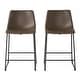 preview thumbnail 17 of 23, Cedric Faux Leather Counter Stool (Set of 2) by Christopher Knight Home