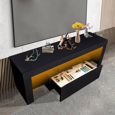 55 Inch LED TV Stand with Storage TV Cabinet for Living Room