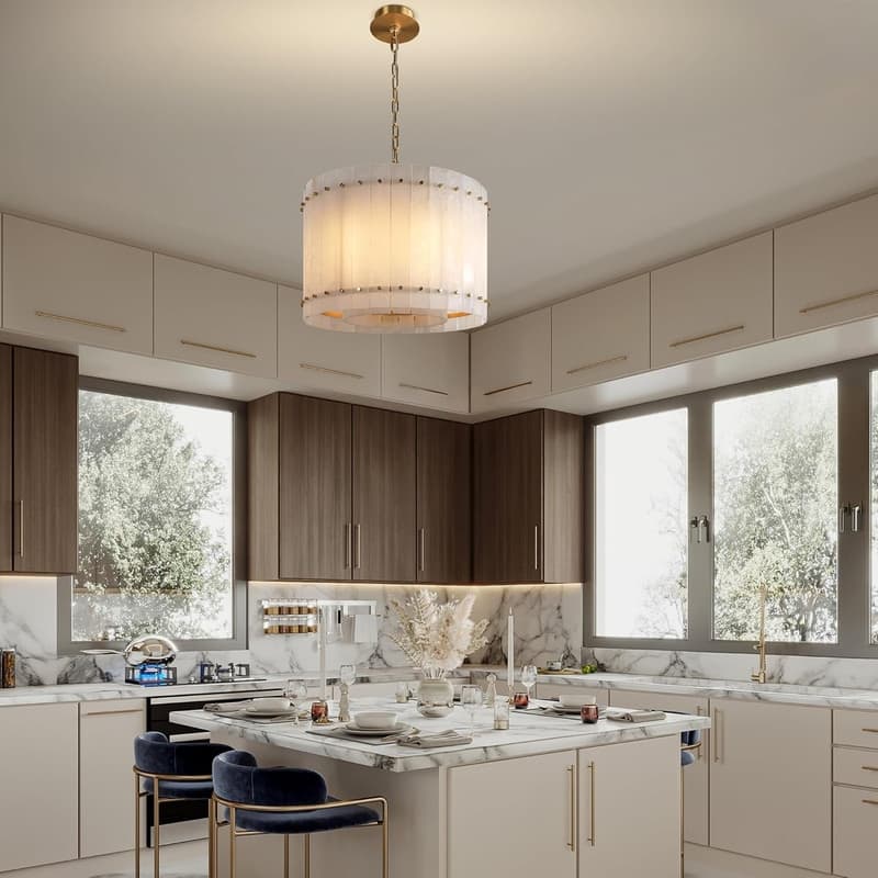 KAYLA Modern Chandelier 54 in Alabaster Chandelier