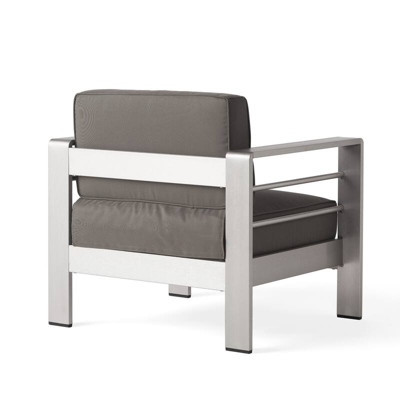 Roomfitters Modern Outdoor Patio Sofa Set, Aluminum Frame with Cushions & Coffee Table, Weather-Resistant Seating