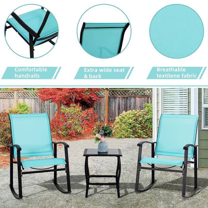 Futzca 3 Piece Outdoor Rocking Bistro Set - N/A