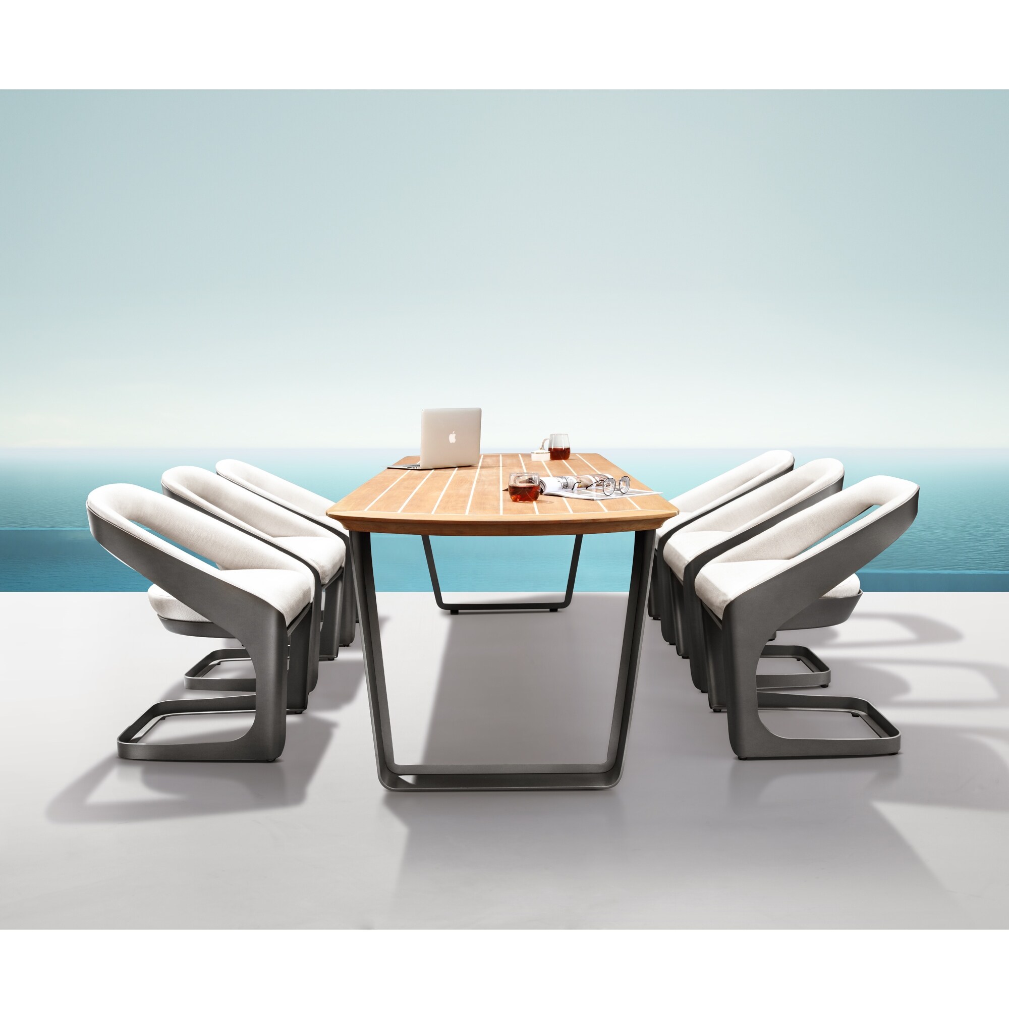 8 person store teak outdoor table