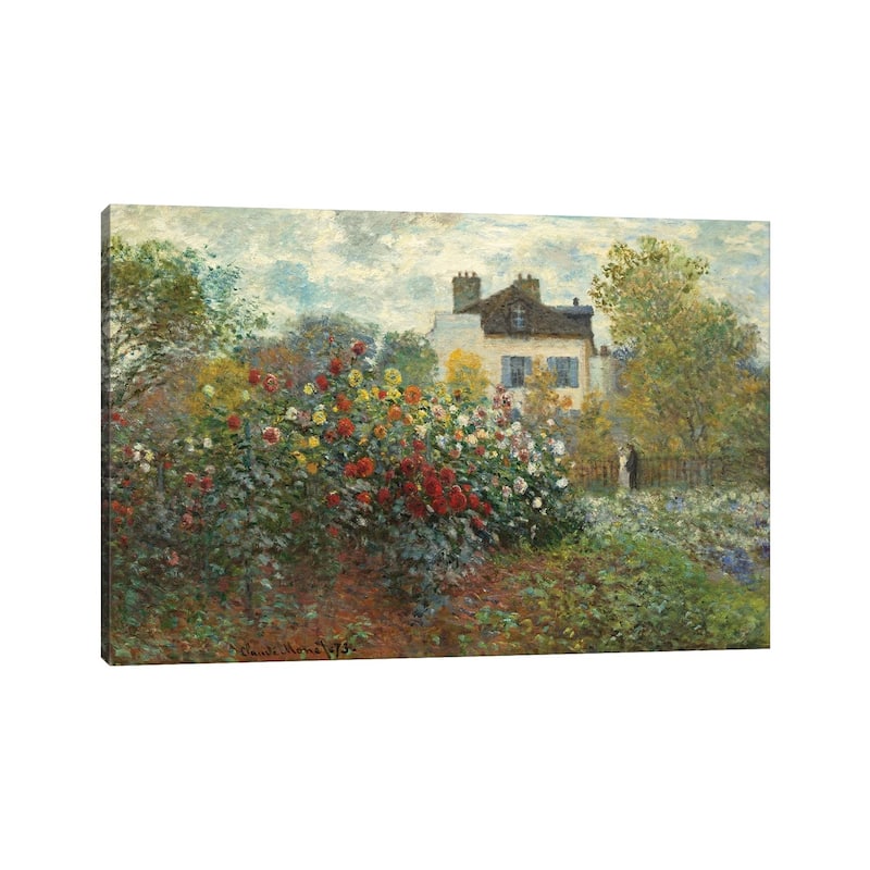 iCanvas "The Artist's Garden in Argenteuil " by Claude Monet Canvas Print