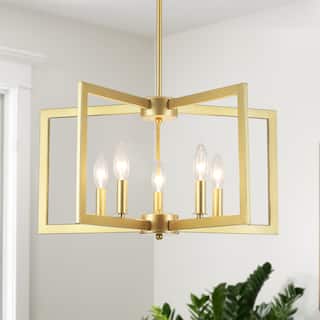 5-Light Modern Foyer Pendant Kitchen Island Candlestick Linear Chandelier Lighting for Dining Room