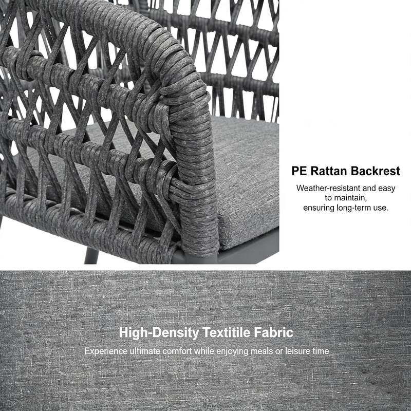 PURPLE LEAF Outdoor PE Rattan Outdoor Patio Furniture Dining Set with All Aluminum Frame