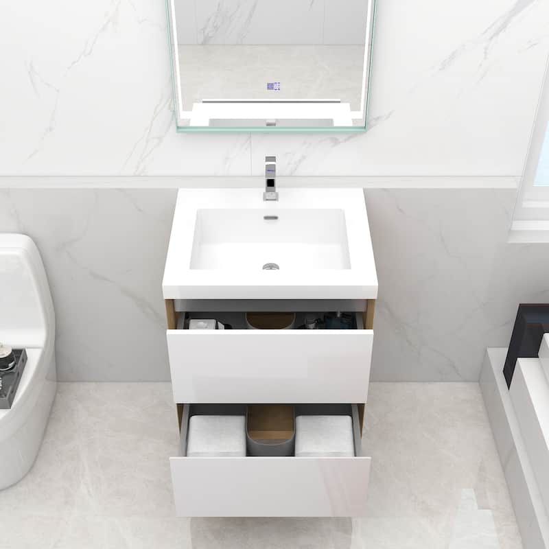 Selina 24" Wall Mounted Vanity with Single Sink - 24