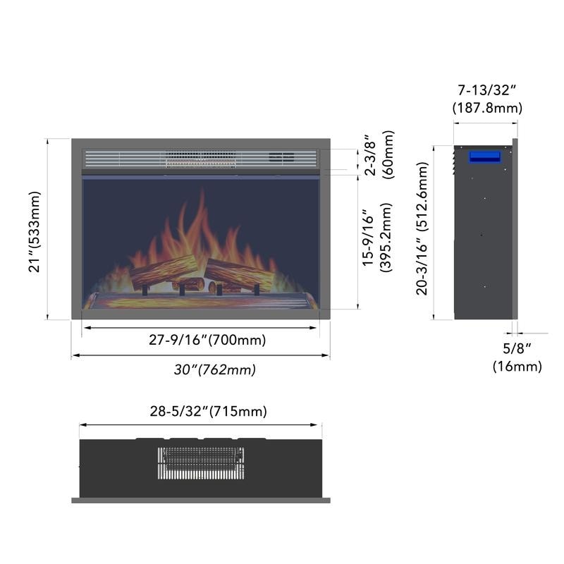 LOKATSE HOME Indoor Electric Heater Fireplace Insert - On Sale - Bed Bath u0026  Beyond - 29821772