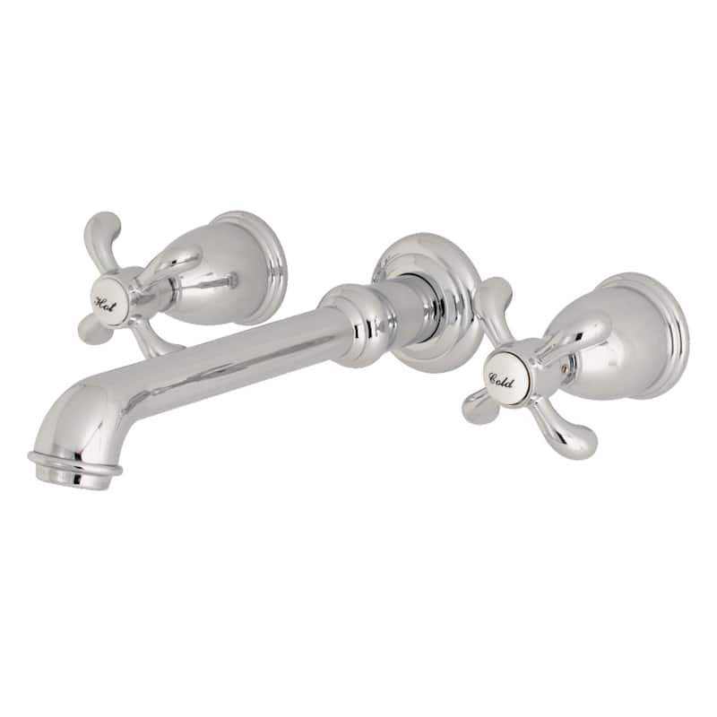 Kingston Brass French Country Two-Handle 3-Hole Wall Mount Bathroom Faucet - Polished Chrome