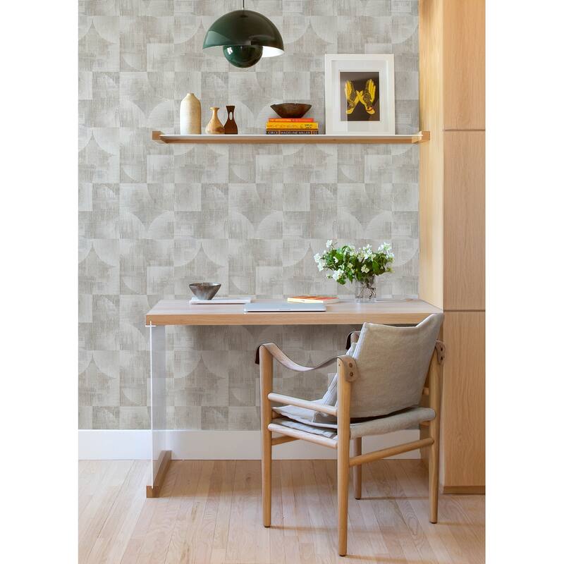 A-Street Prints Woodbine Neutral Abstract Geometric Wallpaper