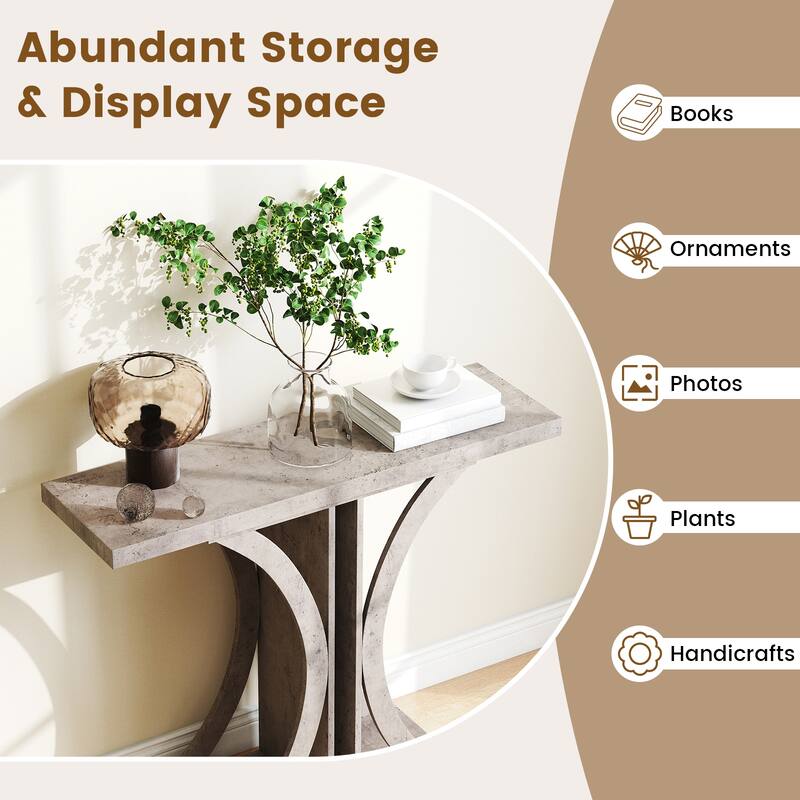 Gymax Console Table 40'' Rectangular Entryway Table w/Geometric Frame