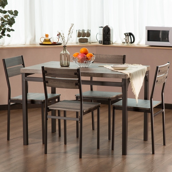 Zenvida 5 piece dining shop set rustic grey