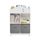 preview thumbnail 18 of 16, Kids Dollhouse Bookcase with Storage, 2-Tier Storage Display Organizer, with 2 Collapsible Fabric Drawers