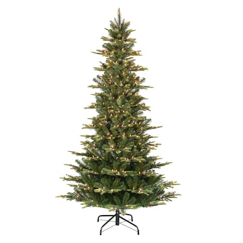 Puleo International 7.5 ' Slim Christmas Tree with 450 Clear Lights