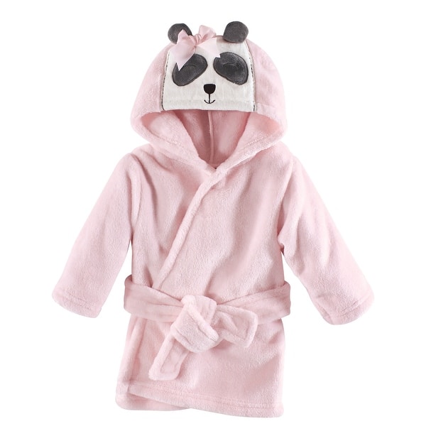 slide 1 of 1, Hudson Baby Infant Girl Plush Animal Face Bathrobe, Miss Panda, 0-9 Months - Miss Panda - 0-9 Months 0-9 Months - Miss Panda