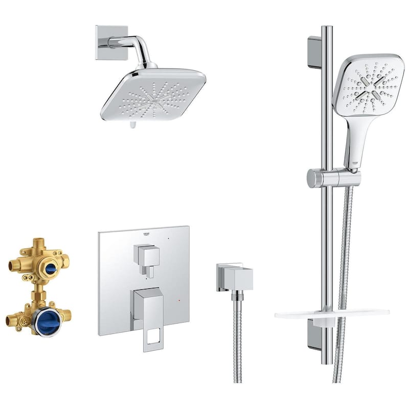 Grohe 29 433 Eurocube Pressure Balanced Shower System with Shower - Starlight Chrome