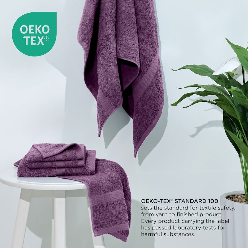 Utica 6-Piece Towel Set 100% Cotton Highly Absorbent & Soft