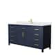 Option Dark Blue, Gold Trim, White Cultured Marble Top