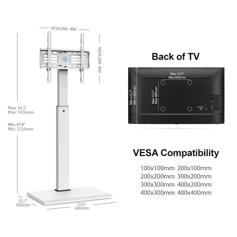 FITUEYES Iron Base Swivel Floor TV Stand Mount for TVs Up to 55 - 26 -55 INCHES