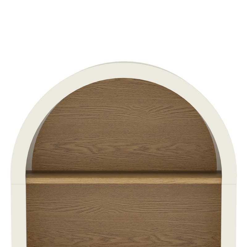 Arched Small Bookcase,Arched Storage Cabinet,Wooden Modern Arched Top Bookshelf with 3 Shelves, 3-Tier Storage Shelf