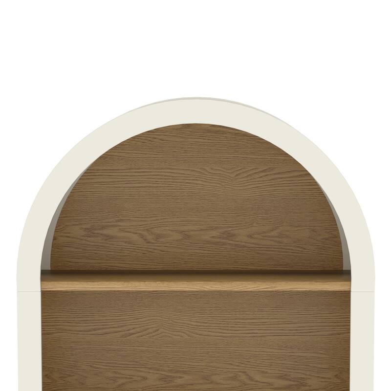 GDFStudio - Avery Elegant Arched Small Bookcase with Modern Storage Solutions - 3-Tier Storage