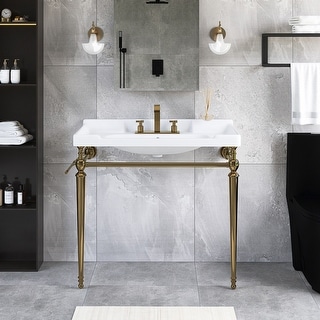 24 inch Stainless Steel Freestanding Bathroom Vanity Set with Integrated Ceramic Sink