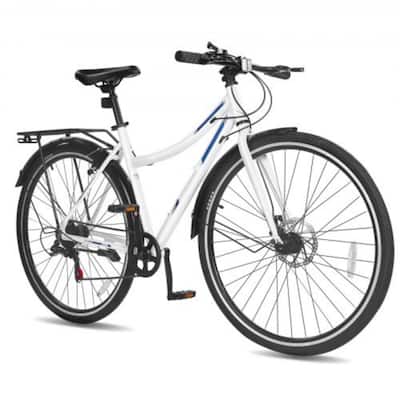 Lightweight Step-Through Hybrid Bike with 7-Speed Shimano - 70.08x24.80x39.37 inch
