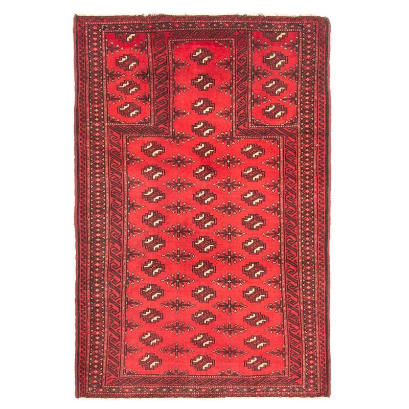 ECARPETGALLERY Hand-knotted Teimani Red Wool Rug - 2'10 x 4'6