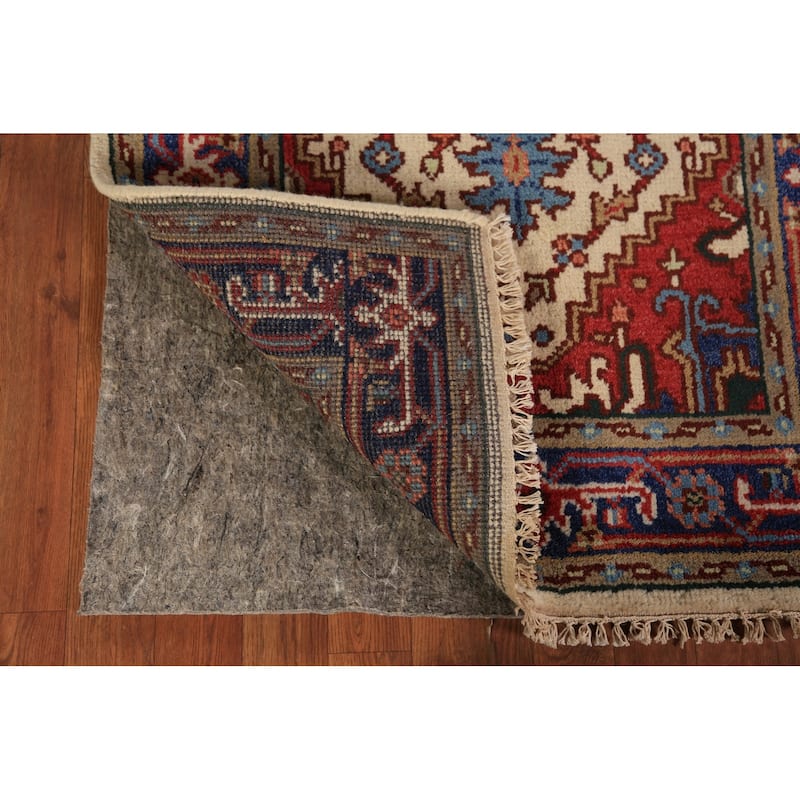 Geometric Heriz Serapi Indian Foyer Rug Handmade Wool Carpet - 3'0"x 4'11"