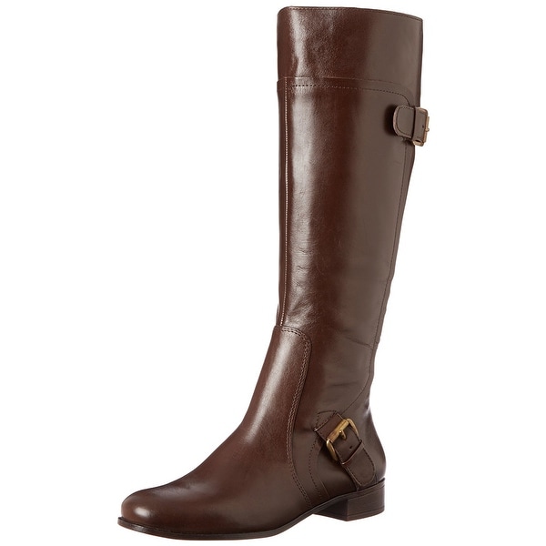 Nine West Womens Sookie Leather Almond Toe Knee High Fashion Boots