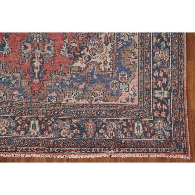 Hamedan Persian Vintage Rug Handmade Wool Carpet - 7'2"x 10'2"