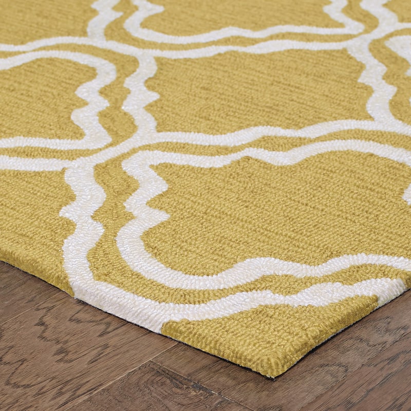 Style Haven Axel Scallop Trellis Hand-Hooked Indoor/ Outdoor Rug