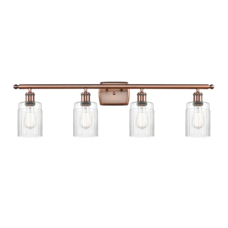 Innovations Lighting Hadley 4 Light 36" Wide Bathroom Vanity Light - Antique Copper / Clear