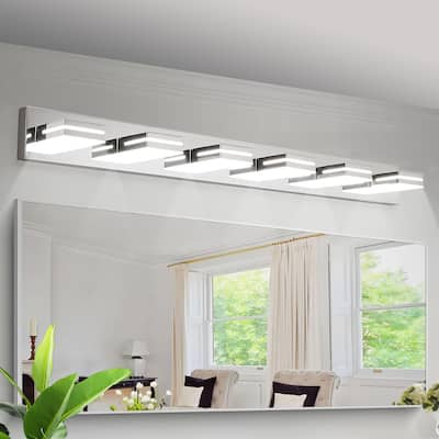 6-Light Chrome LED Vanity - Modern - Bathroom Mirror