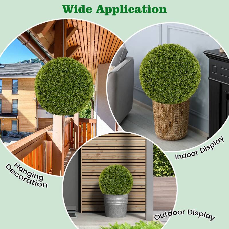 Costway 20" Faux Boxwood Balls with Sun-Protective PE Material Mimic - See Details