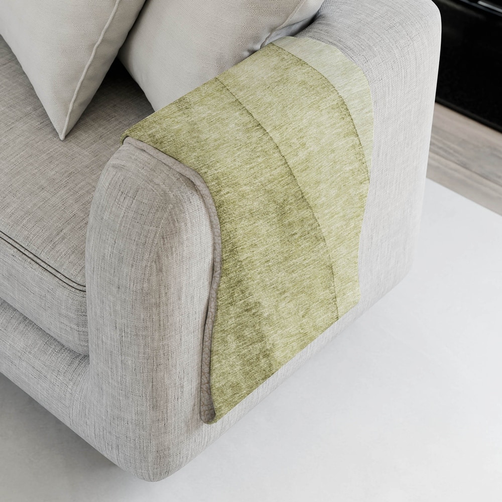 Premium Machine Washable Contemporary Ombre Sherpa Throw Blanket