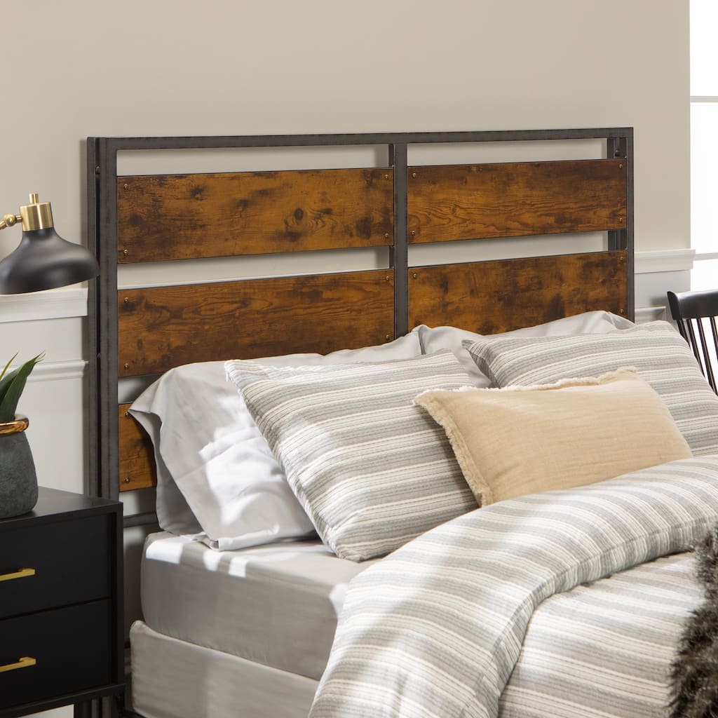 Walker Edison Jolly Rustic Open Plank Queen Headboard