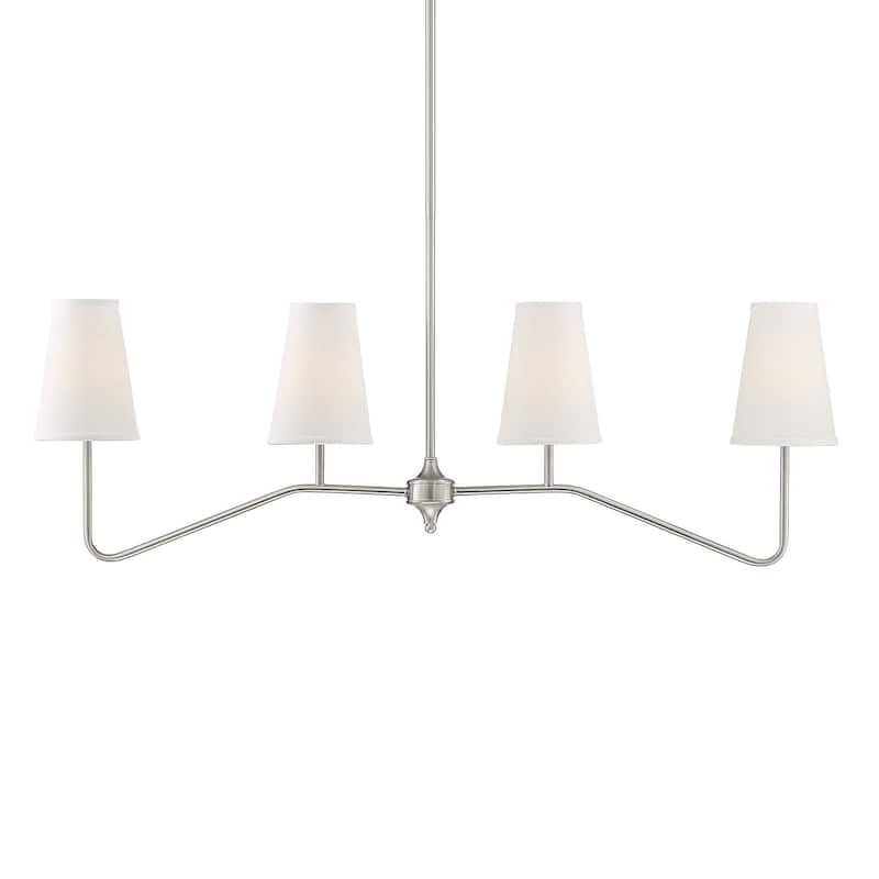 Meridian M10078 4-Light Linear Chandelier - Brushed Nickel