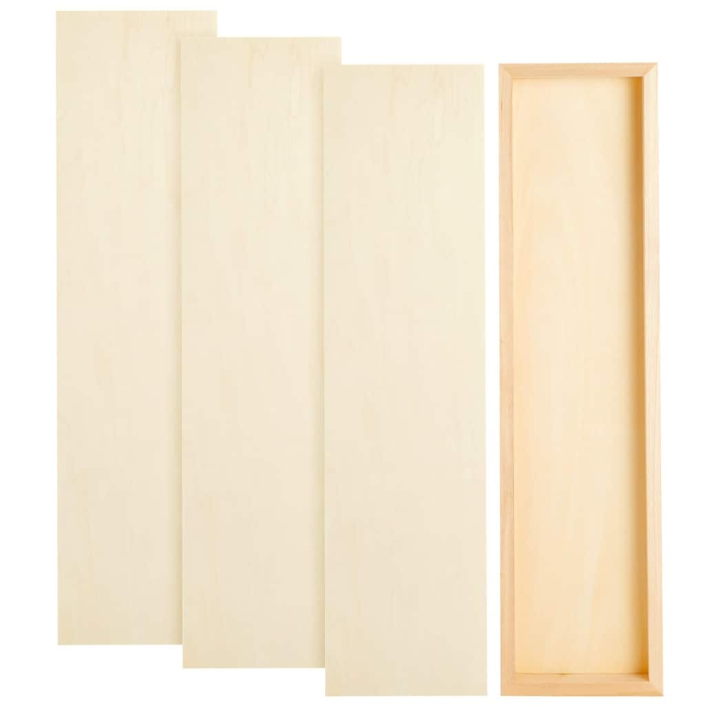 Bright Creations 4 Pack Unfinished Wood Panels for Painting, DIY, Crafts, Wood Canvas (6 x 23 In)