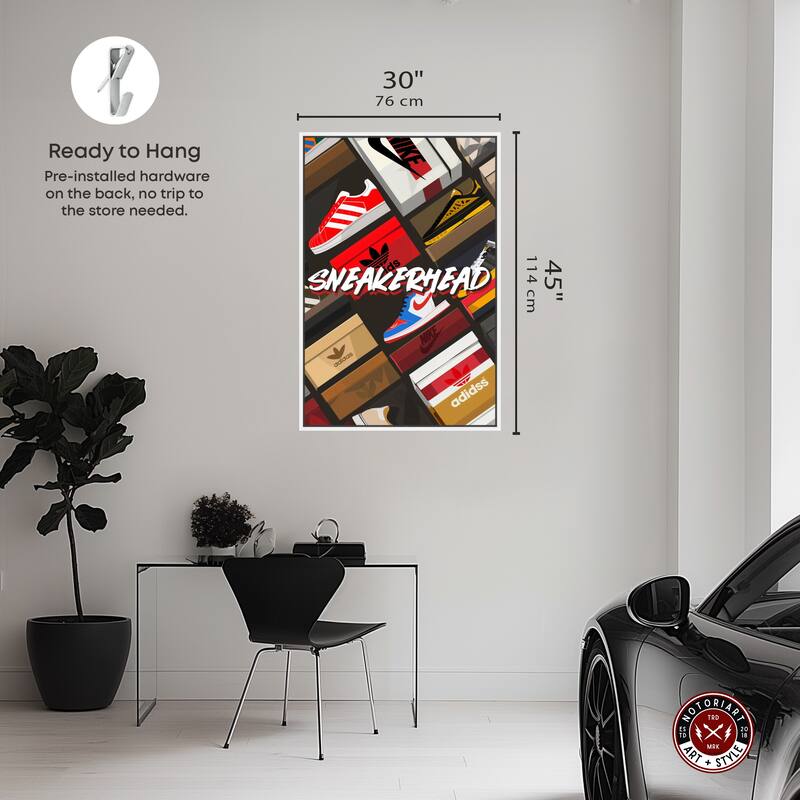 Notoriart Sneakerhead Collection Framed Sneaker 1 Piece Canvas Wall Art