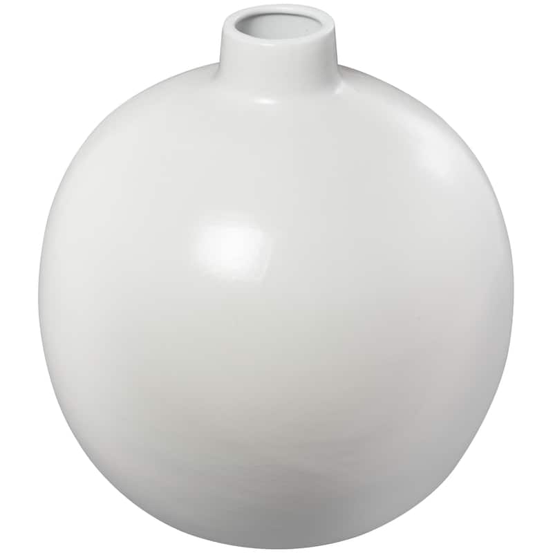 Ceramic Matte Decorative Vase - Black or White - Roche River Decor - White - 16"W, 17"H