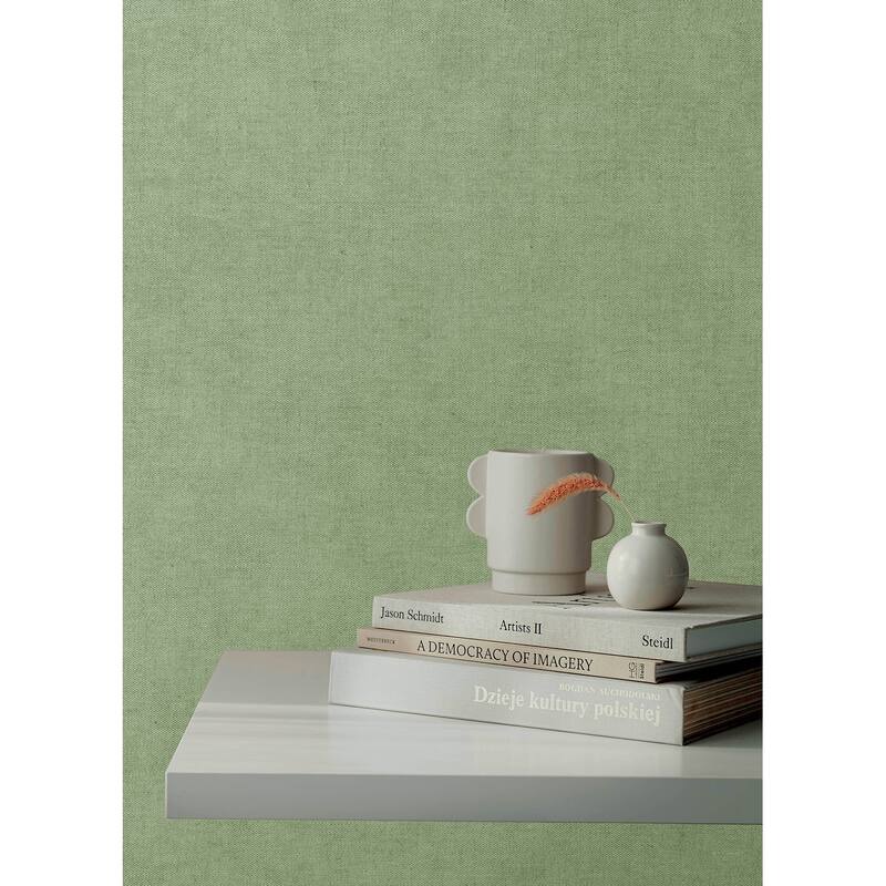 A-Street Prints Nuovo Light Green Faux Linen Wallpaper