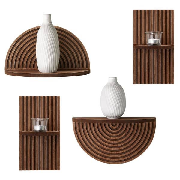 American Art Decor Half Circles Meet Right Angles 4-Piece Shelf Set - 10" x 5.5", 6.25" x 11.75" - N/A
