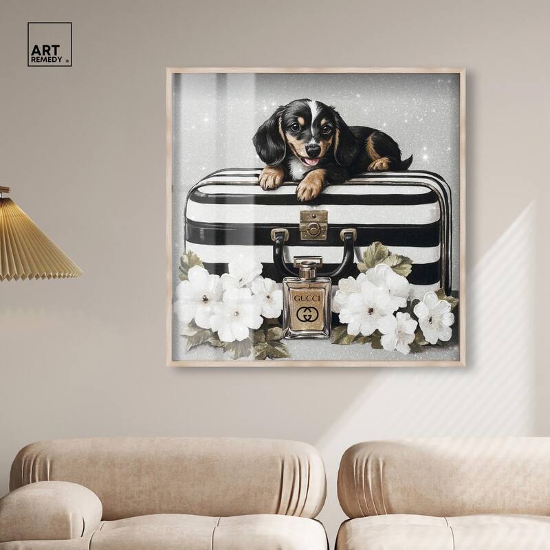 Doxxie Luggage Flowers Shadowbox by Art Remedy