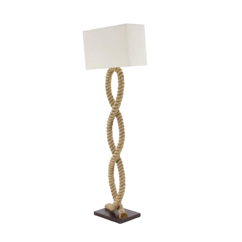 Brown Jute Rope Twisted Rope Styled Desk or Table Lamp