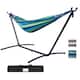 2 Person Double Hammock with Stand,with Carrying Pouch,Powder-coated ...