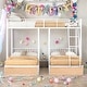 preview thumbnail 1 of 28, Multi-functional Design Metal Triple Bunk Bed with Drawers and Guardrails/Full Over Twin & Twin Bunk Bed White