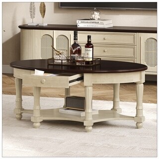 Storage Oval Coffee Table with Drawer and Shelf - Bed Bath & Beyond ...