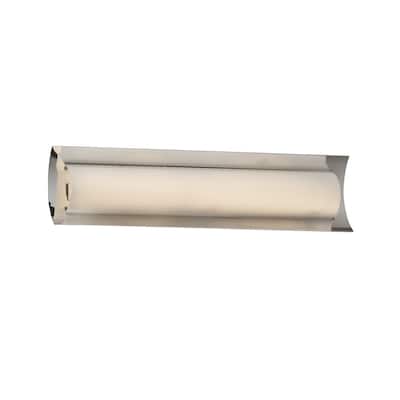 Justice Design Fusion Lineate 22-inch Polished Chrome ADA LED Wall/ Bath Bar, Opal Shade
