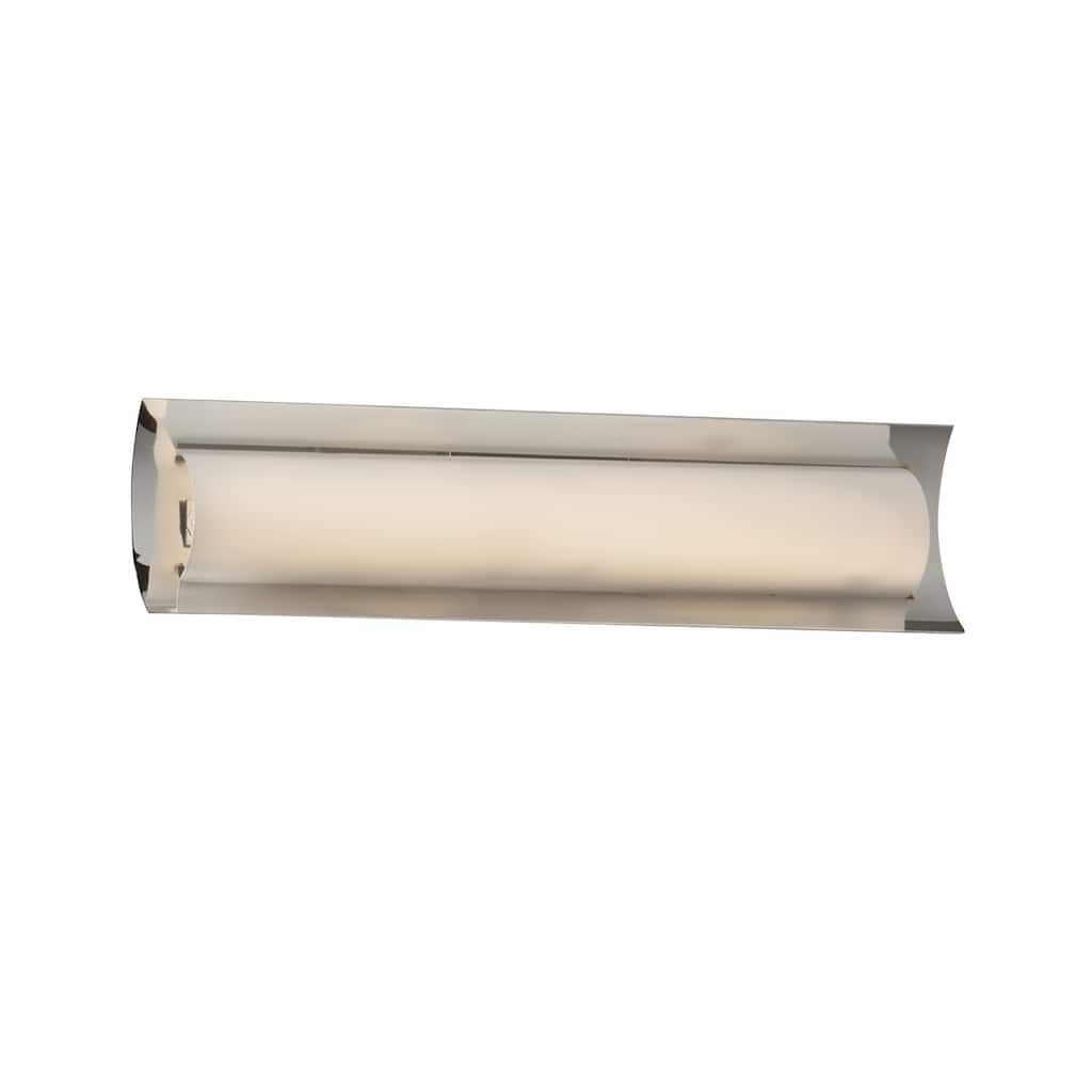 Justice Design Fusion Lineate 22-inch Polished Chrome ADA LED Wall/ Bath Bar, Opal Shade
